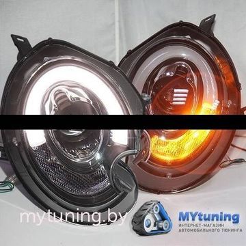 Передние фары Mini Cooper tube light black