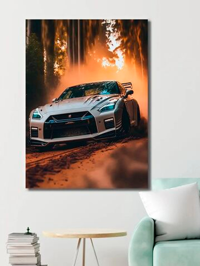 Картина "Nissan GT-R", модульная 50х70см 1шт.