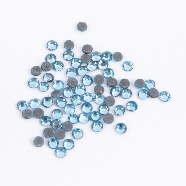 Стразы клеевые стекло 2.4 мм, 360 шт, SS08 №08 голубой (Aquamarine), Zlatka ZRTG-0872