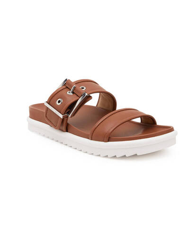 Шлепанцы кожаные colby Michael Kors - коричневый(40S4COFS3L)