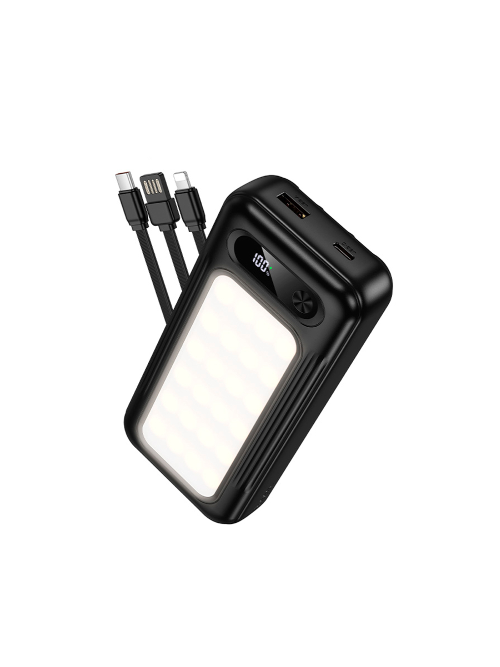 Внешний аккумулятор hoco J177 с кабелем Type-C iP и подсветкой 20000 mAh