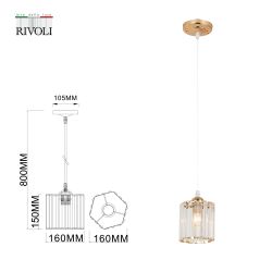 Светильник подвесной (подвес) Rivoli Angelina 9077-201 1 * Е27 40 Вт модерн потолочный | Лайт