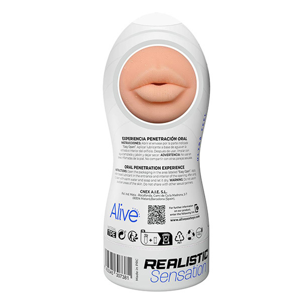 Телесный мастурбатор-ротик 19см Adrien Lastic Alive Maxi Flex Oral Experience
