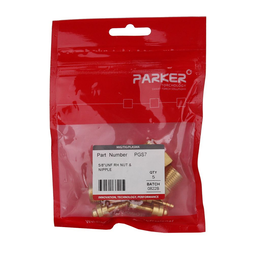 Фитинг газовый 5/8" UNF RH гайка с ниппелем