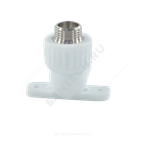 Угольник PP-R комбинированный белый Дн 25х1/2" НР с креплением VALFEX 10121025