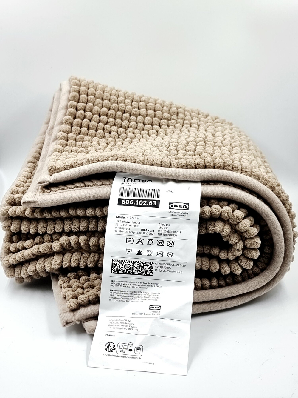 Коврик для ванной IKEA TOFTBO темно-бежевый 50x80 см. (из Турции)
