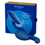 Синий вибратор 20,3см с вакуумным стимулятором Womanizer Duo 2 Blueberry WZ142SG5