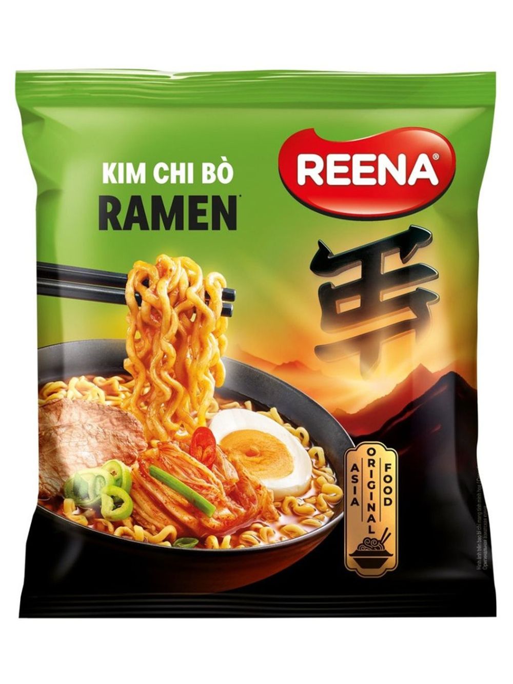 Лапша Kim Chi Bo Ramen с острым кимчи в мясном бульоне RENA 115г