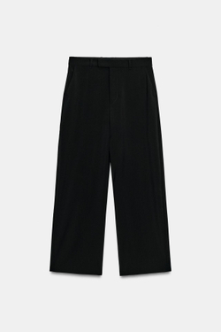 ZARA ШИРОКИЕ БРЮКИ ИЗ 100% ШЕРСТИ — ZW COLLECTION, ЧЕРНЫЙ