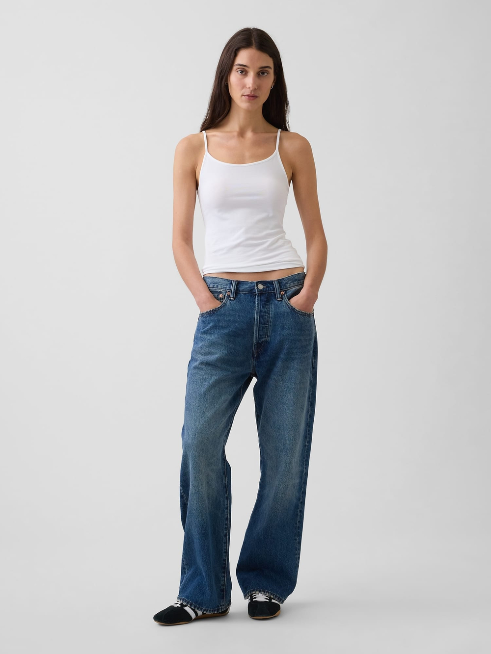 Базовая короткая вязаная майка - GAP