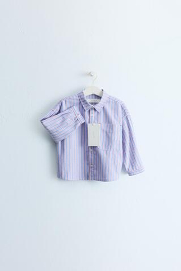 ZARA TIMELESS РУБАШКА В ПОЛОСКУ С КАРМАНОМ, СИНИЙ