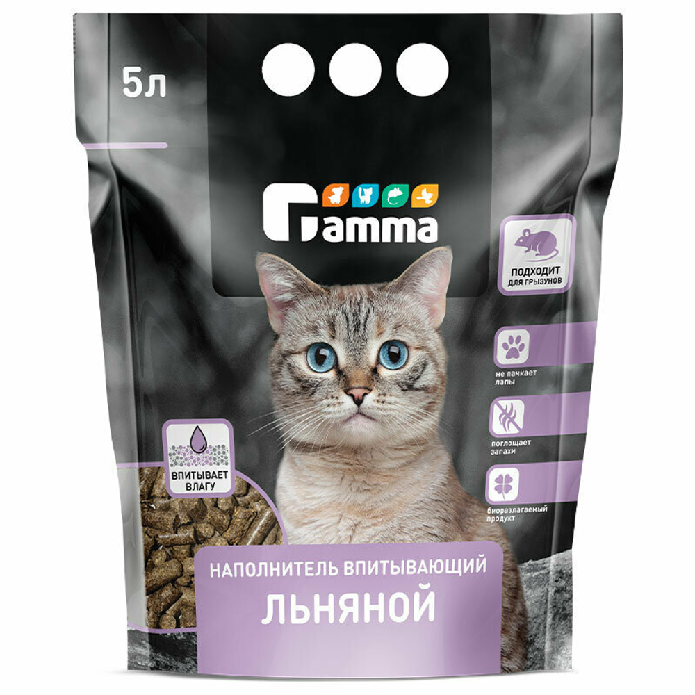Наполнитель впитывающий льняной Gamma, 5л