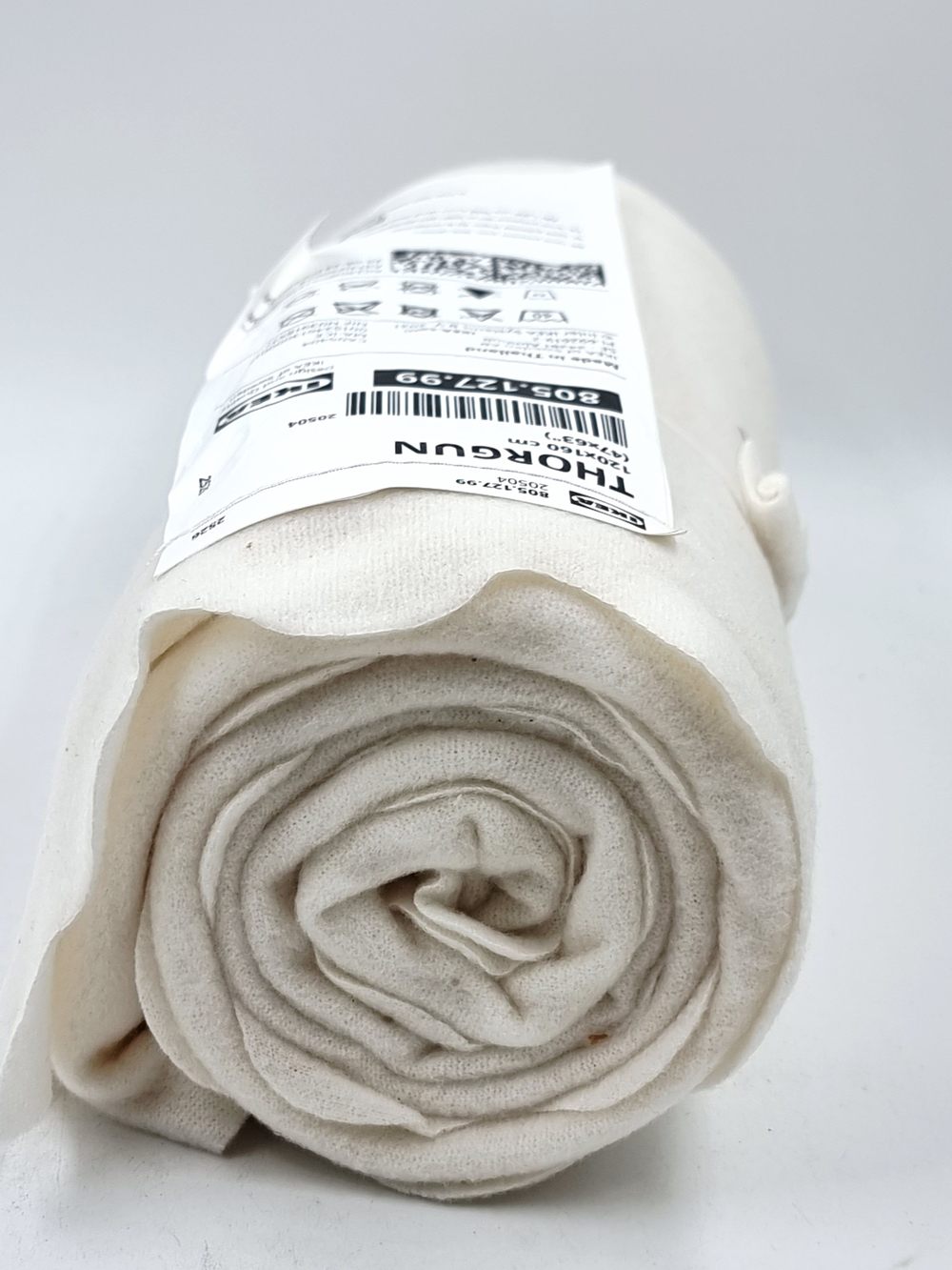 Плед IKEA THORGUN, Фетр, белый 120х160 см (из Финляндии)