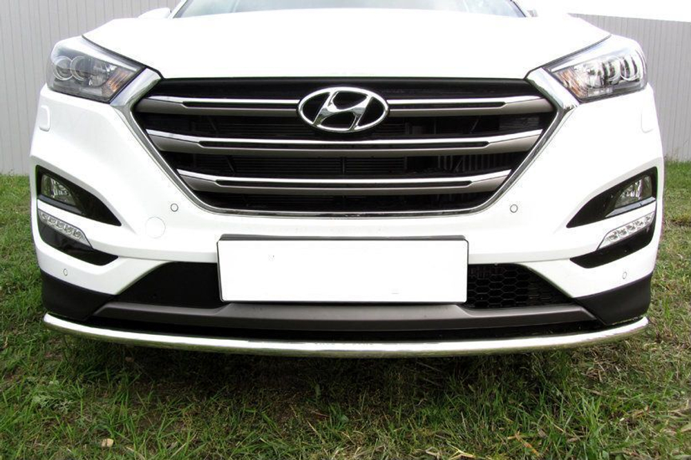 Защита переднего бампера (нержавейка) Hyundai Tucson 4WD (2015-2018) d42