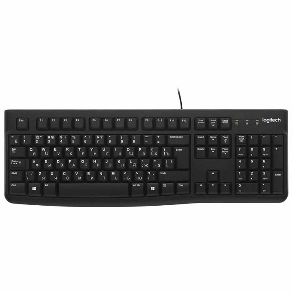 Клавиатура Logitech Desktop K120 USB, влагозащитная, черная (920-002522)
