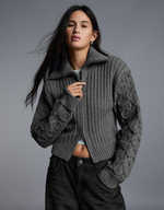 Женский трикотажный кардиган на молнии - BERSHKA