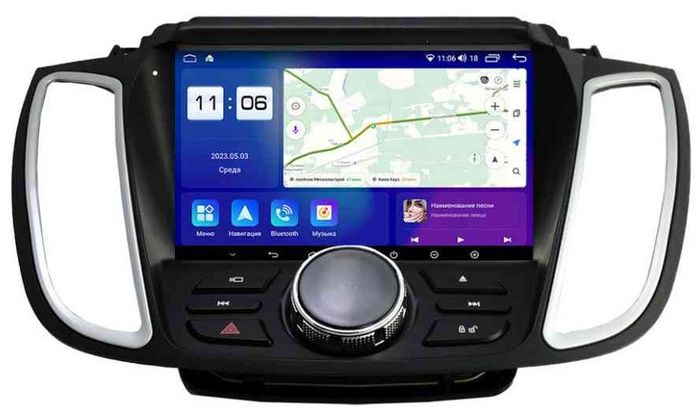 Магнитола для Ford Kuga 2 2017-2019 (SYNC 3) - Parafar PF262-10LUX3RN2K на Android 13, Быстрая, QLED+2K, CarPlay, 4G SIM-слот