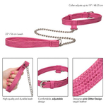 Розовый ошейник с поводком Tickle Me Pink Collar With Leash (Цвет: розовый)