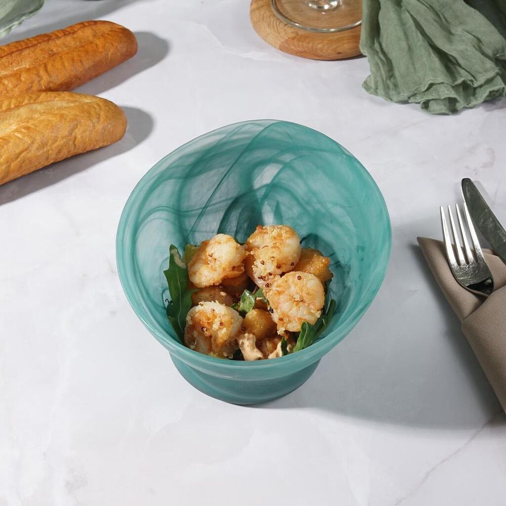 Салатник 600 мл d 15 см h11 см Green Sky косой конус матовое стекло P.L. Proff Cuisine [4]