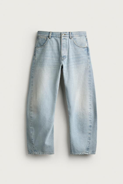 ZARA ДЖИНСЫ LOOSE FIT С ПОВОРОТНЫМИ ШВАМИ, ГОЛУБОЙ