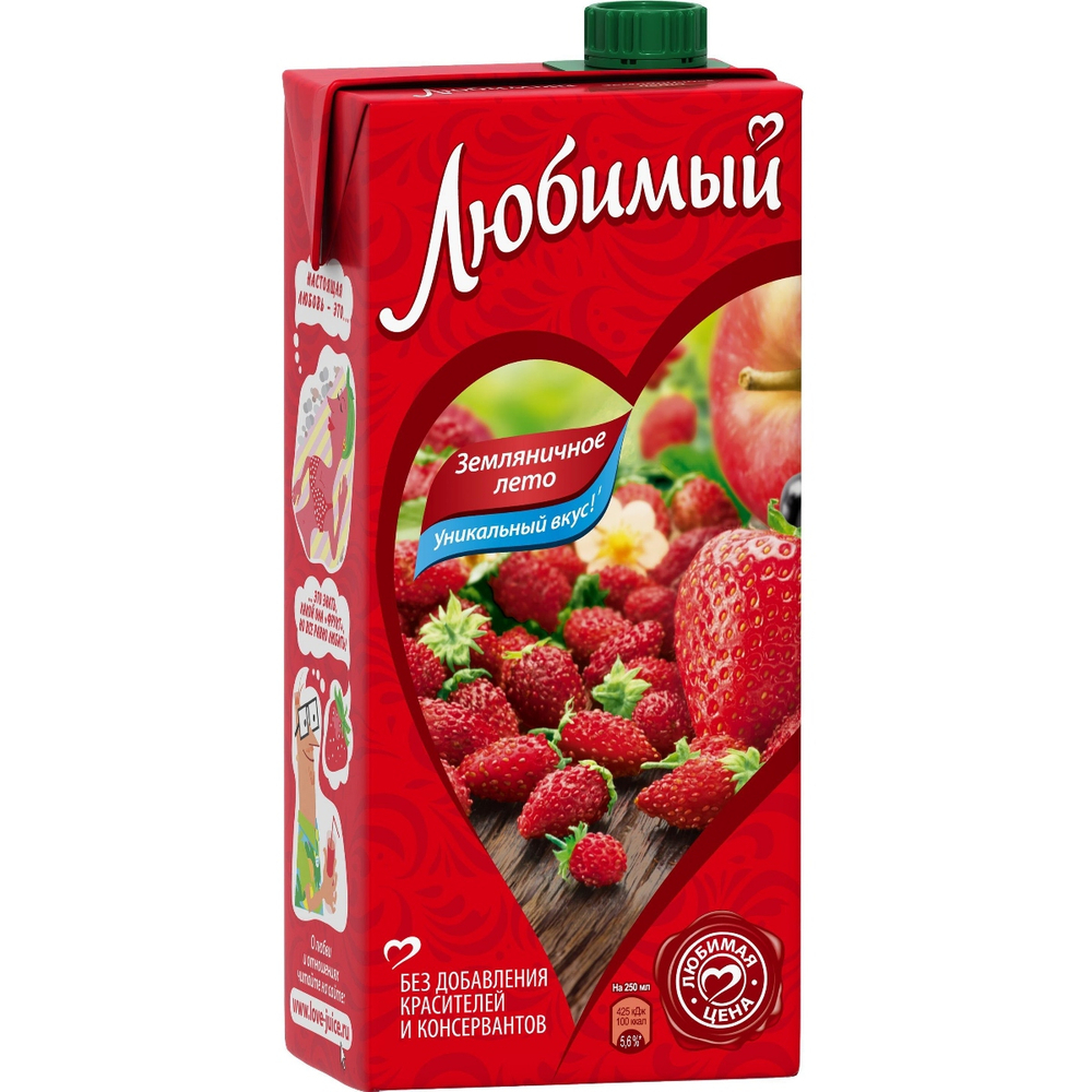 Сок Любимый 1,93л Земляничное лето 1/6