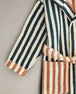 ZARA HOME ДЕТСКИЙ ХАЛАТ В ПОЛОСКУ, СИНИЙ