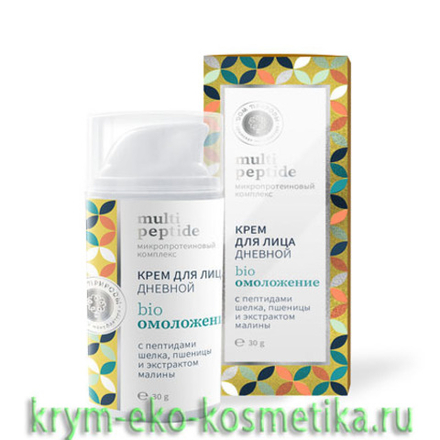 Крем для лица дневной Биоомоложение с пептидами шелка и пшеницы Multi Peptide ТМ Мануфактура Дом Природы