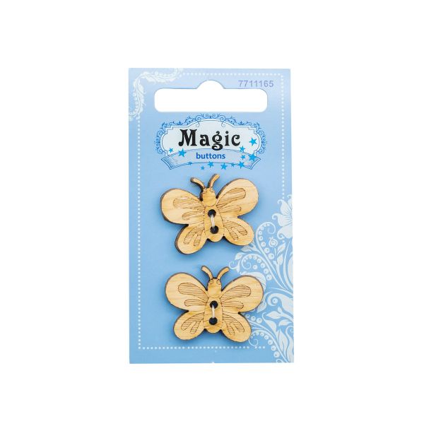 Украшения декоративные: пуговицы Бабочка, 2 шт, Magic Buttons LW825-V45