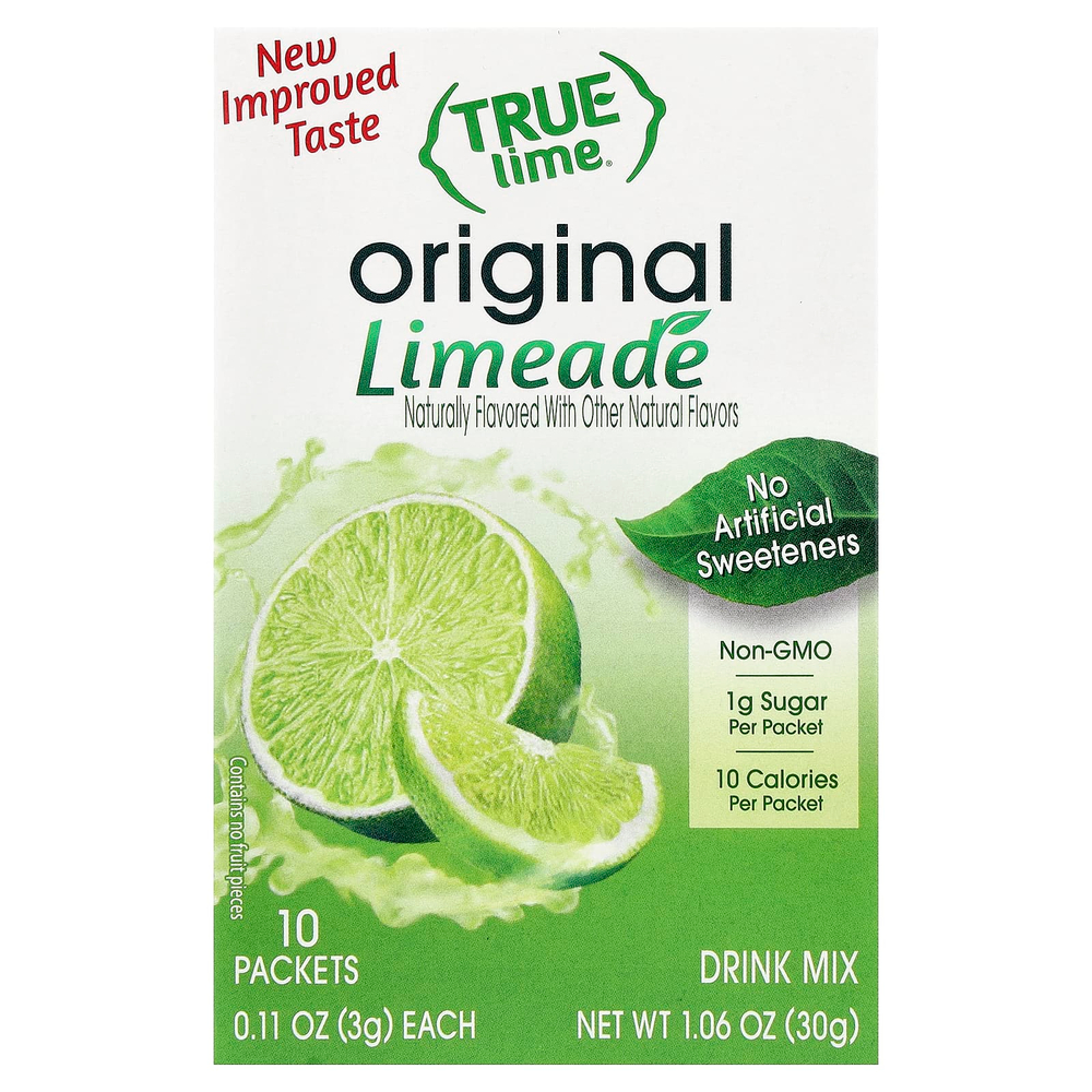 True Citrus, True Lime®, лаймад, оригинальный вкус, 10 пакетиков по 3 г (0,11 унции)