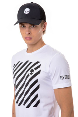 Мужская теннисная футболка Hydrogen Tech Optical Tee Man - white/black