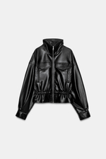 КУРТКА ИЗ ИСКУССТВЕННОЙ КОЖИ С РЕГУЛИРУЕМОЙ ТАЛИЕЙ — ZARA
