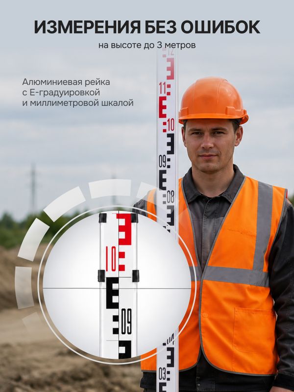 Комплект оптический нивелир AMO 32C + штатив RGK S2-N + рейка AMO S35, AMO