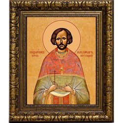 Александр Крутицкий, священномученик, пресвитер. Икона на холсте.