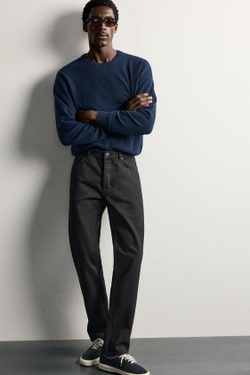 ZARA ДЖИНСЫ REGULAR FIT, ШОКОЛАДНО-КОРИЧНЕВЫЙ