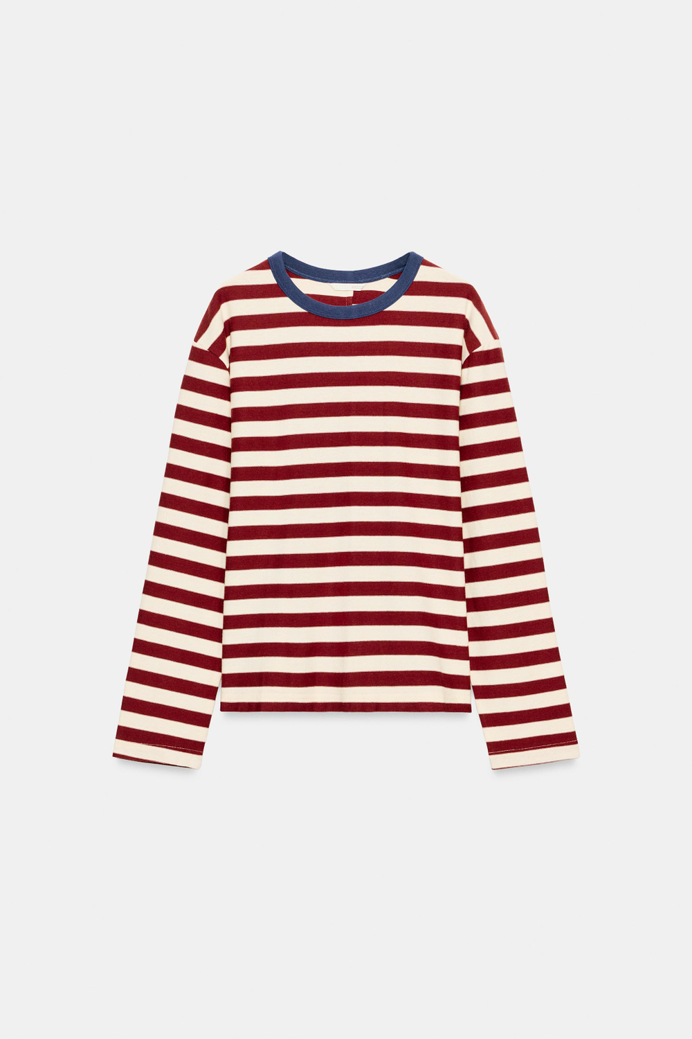 ФУТБОЛКА В ПОЛОСКУ С ВОРОТНИКОМ — ZARA