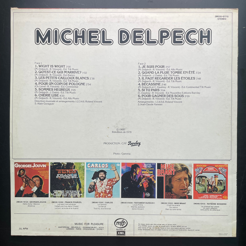 Michel Delpech ‎– Wight Is Wight / Je Suis Pour (Франция 1978г.)