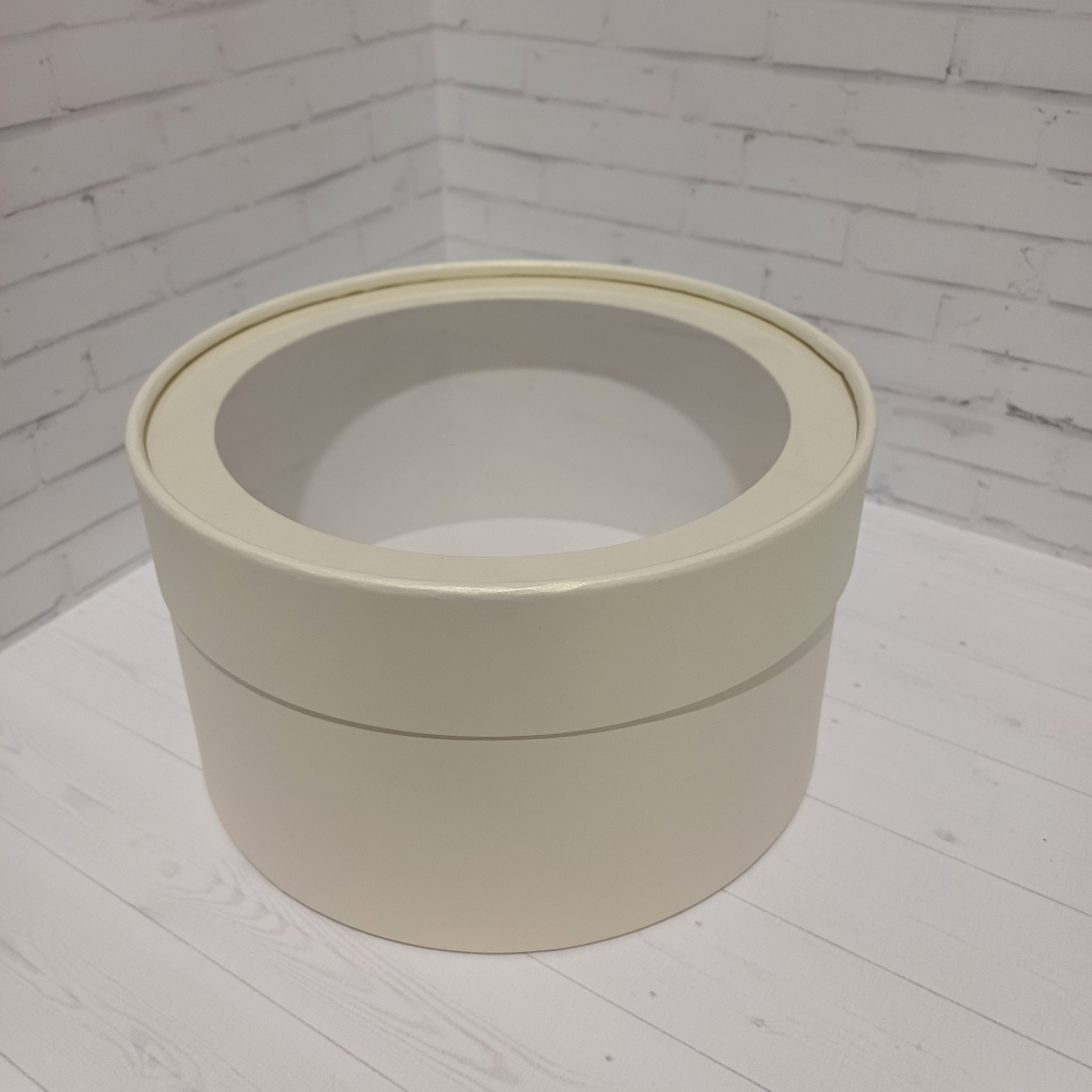 Коробка ШАЙБА с ПЭТ-крышкой 18*10 БЕЛОЕ ЗОЛОТО