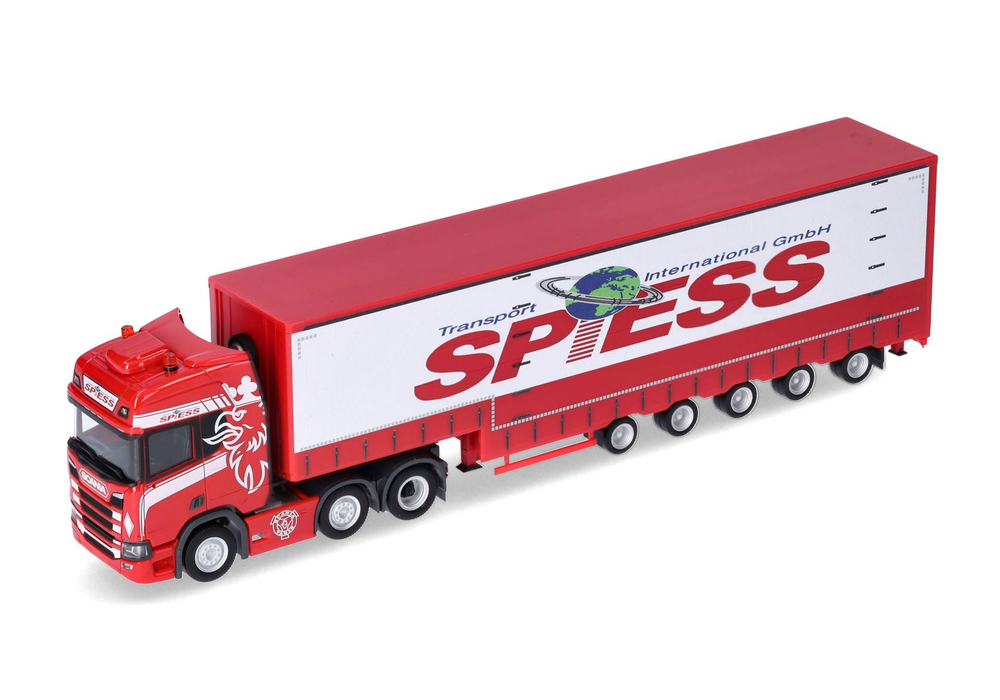 Грузовик Scania CR 20 HD 6x2 объёмный тентовый полуприцеп 5а «Spiess» (Баден-Вюртемберг/Эртинген)