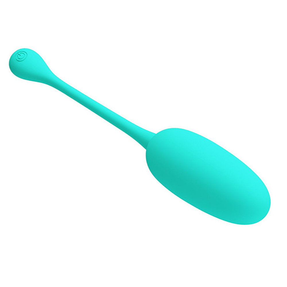 Бирюзовое перезаряжаемое виброяйцо 18,6см Pretty Love Knucker BI-014786-4