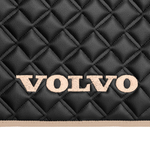 Ковры VOLVO FH-12 2009-2013г (механика) (экокожа, черный, бежевый кант, бежевая вышивка)