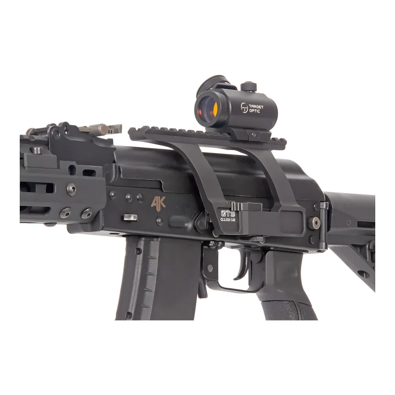 Коллиматор Target Optic 1x20, Weaver, красная марка, точка 2 MOA, проставка - крупный план линзы под углом
