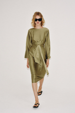 АТЛАСНОЕ ПЛАТЬЕ МИДИ — ZW COLLECTION — ZARA