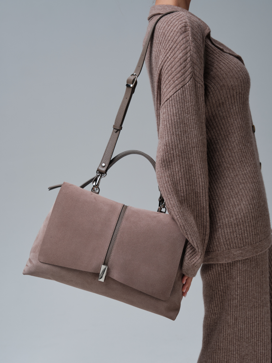 Замшевая сумка сэтчел Colette DBR 31349 капучино