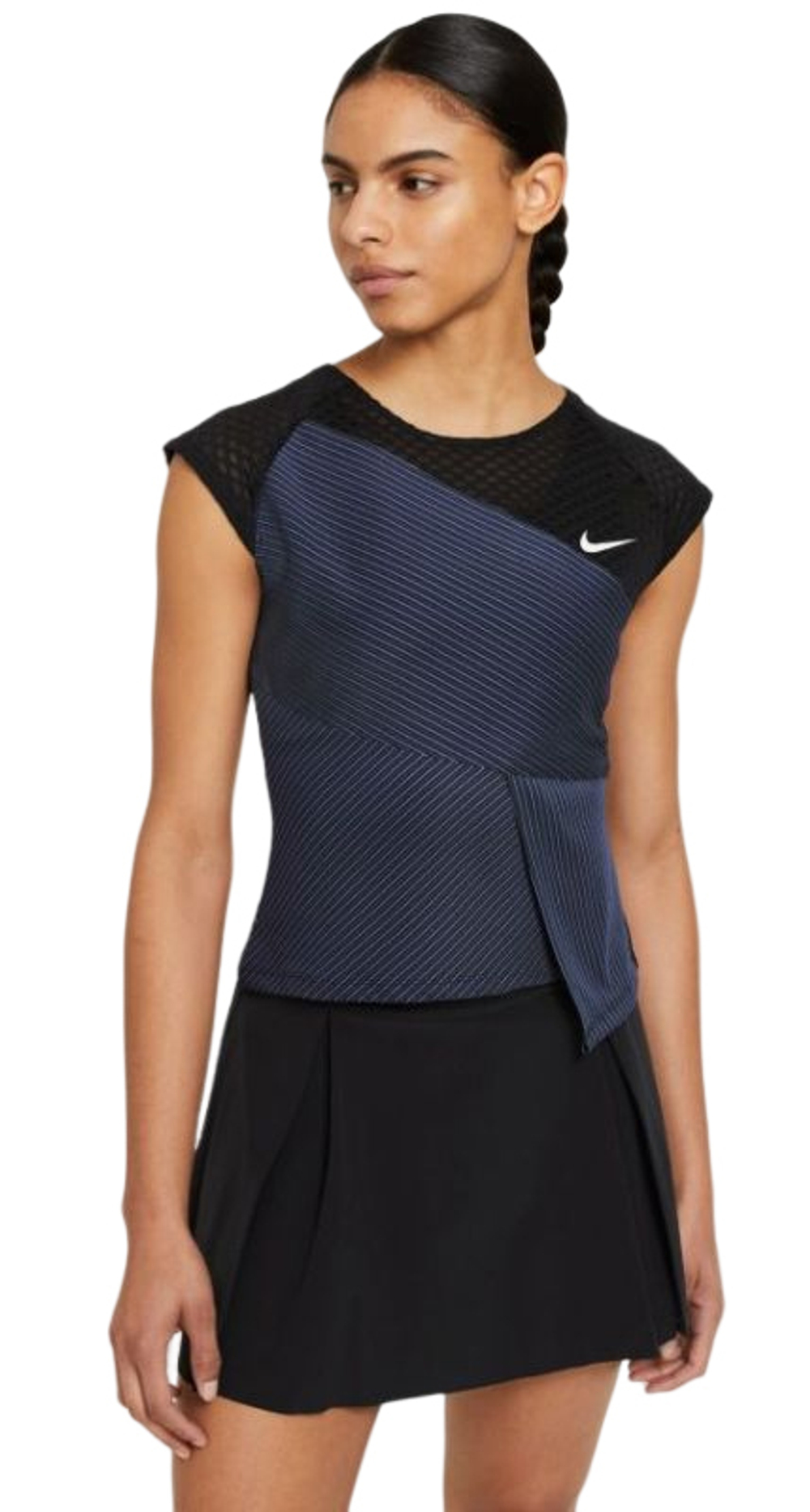 Женская футболка теннисная Nike Court Dri-Fit Advanced Slam Top W - black/white