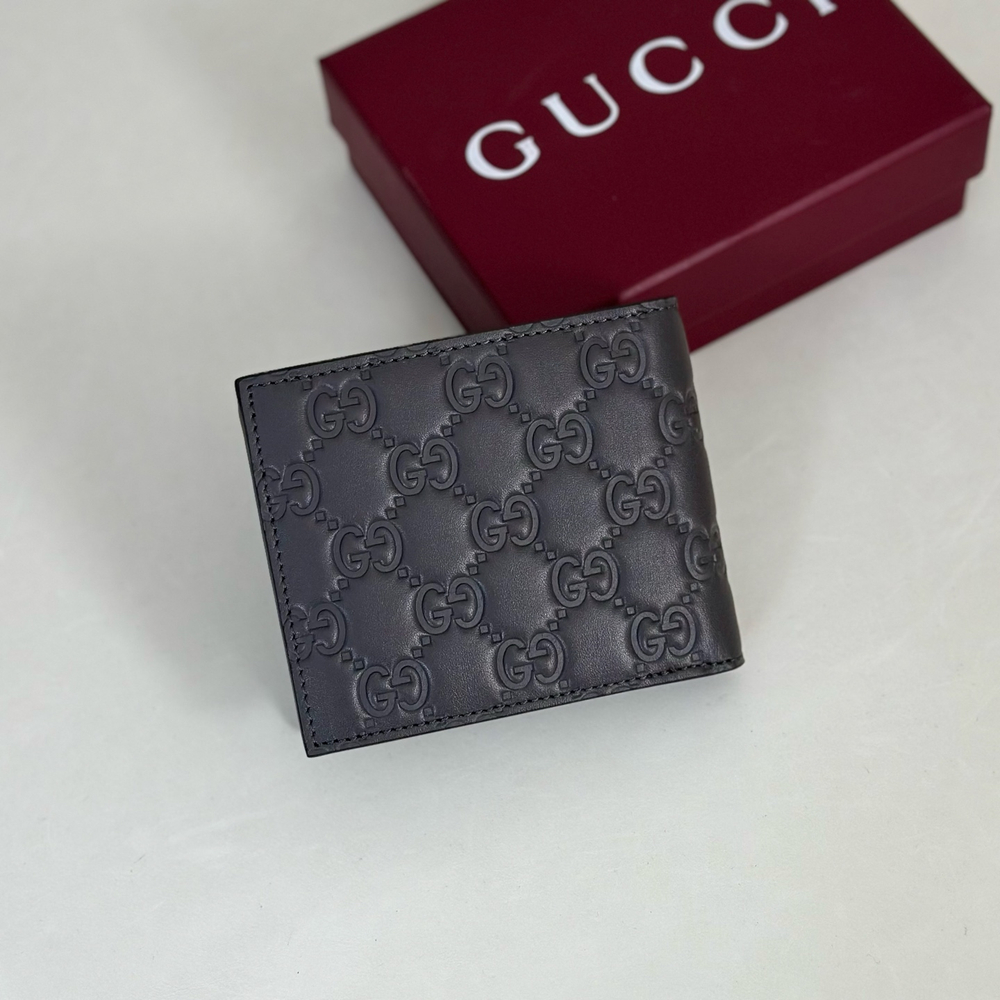 Портмоне Gucci GG Emblem с монетницей — тёмно-серое — фото 2