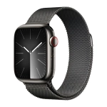 Умные часы Apple Watch Series 9 GPS + Cellular, 41mm, Stainless Steel Case with Graphite Milanese Loop (Графитовый)