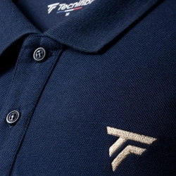 Мужское теннисное поло Tecnifibre Pique Col Rib - marine