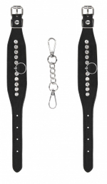 Черные наручники Diamond Studded Wrist Cuffs (Цвет: черный)