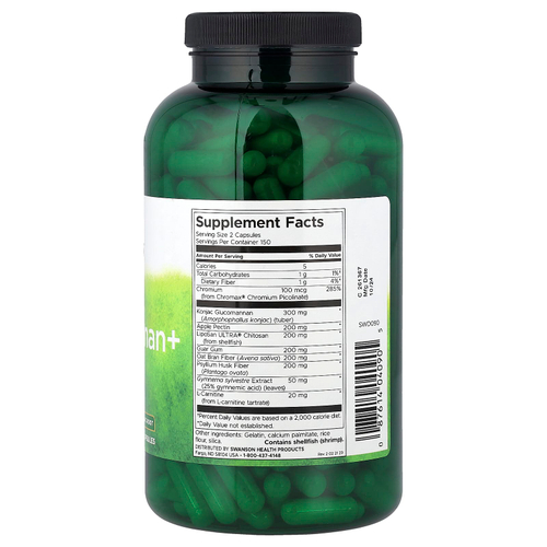 Swanson Vitamins, Глюкоманнан +, 300 капсул
