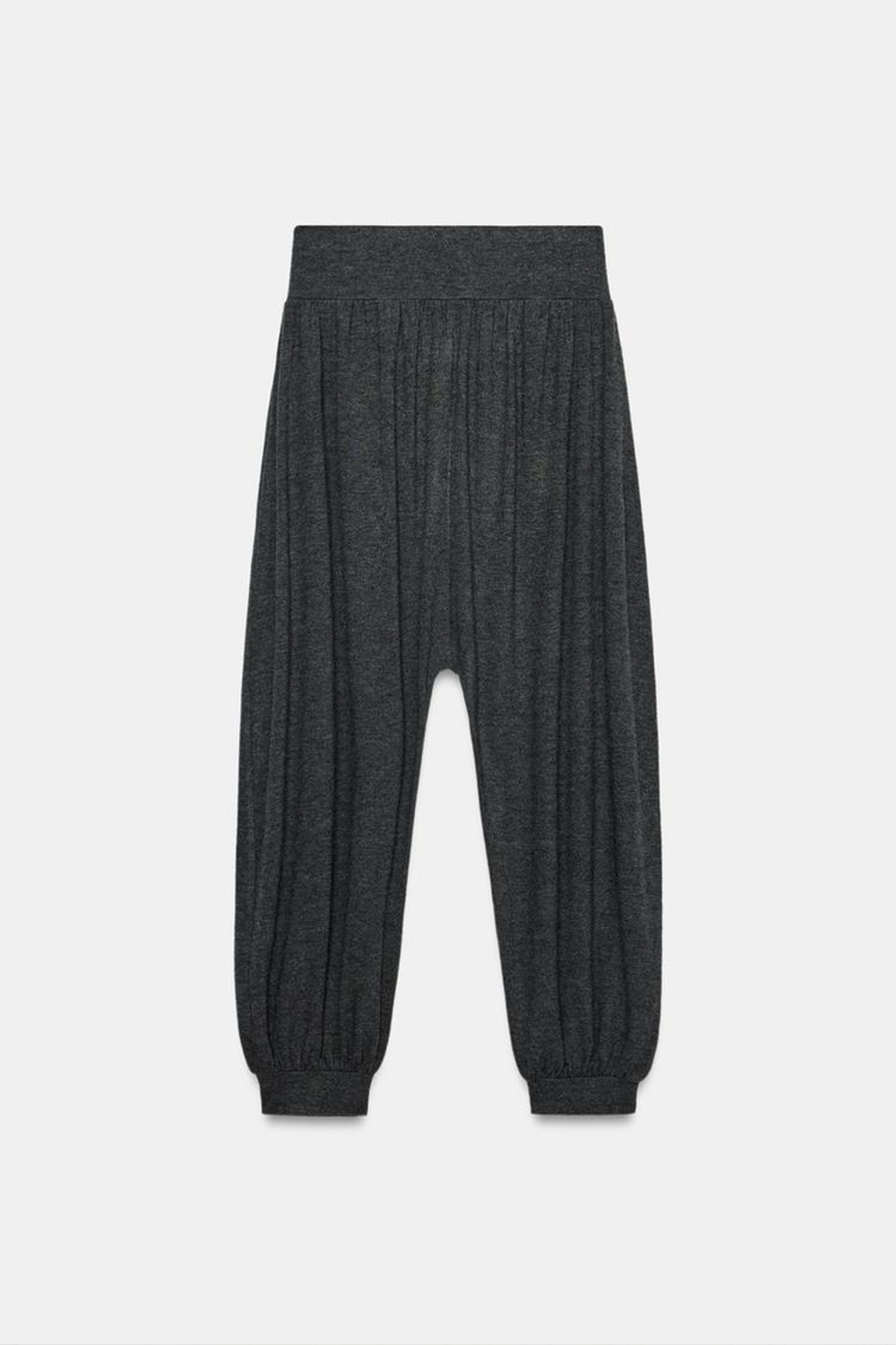 ZARA БРЮКИ-БАЛЛОНЫ С ЗАКЛЕПКАМИ, ТЕМНЫЙ АНТРАЦИТ
